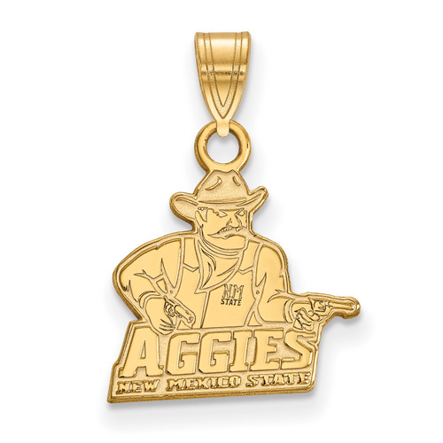 New Mexico State Aggies Sterling Silver Gold Plated Small Pendant
