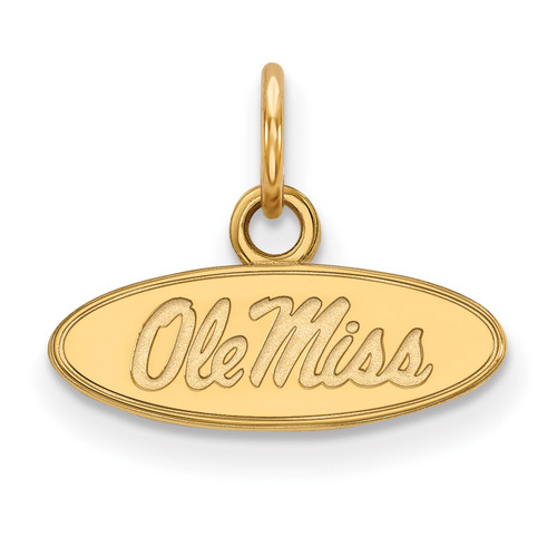 Mississippi Rebels NCAA Sterling Silver Gold Plated Extra Small Pendant