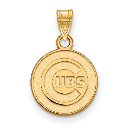 Chicago Cubs MLB Sterling Silver Gold Plated Small Pendant