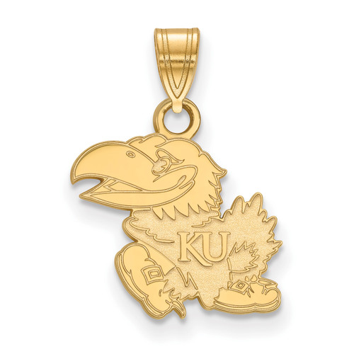 Kansas Jayhawks NCAA Sterling Silver Gold Plated Small Pendant