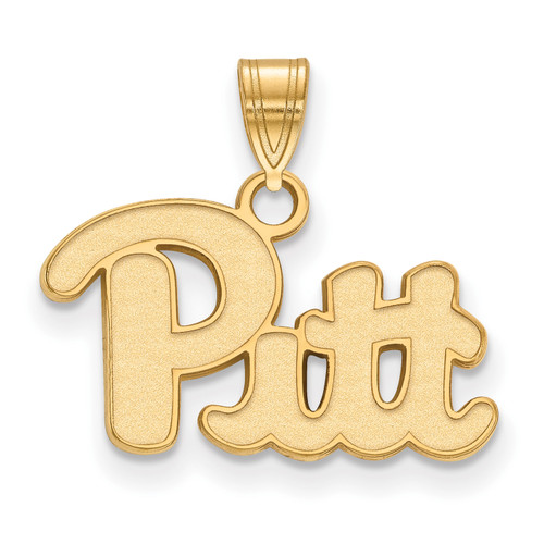 Pittsburgh Panthers NCAA Sterling Silver Gold Plated Small Pendant