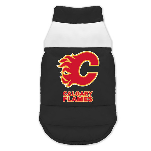 Calgary Flames Pet Parka Puff Vest