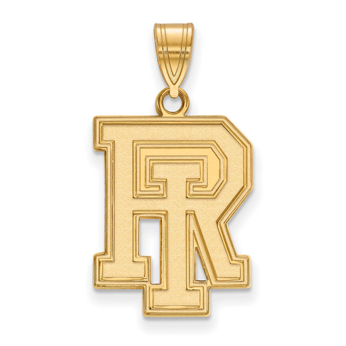 Rhode Island Rams Sterling Silver Gold Plated Large Pendant