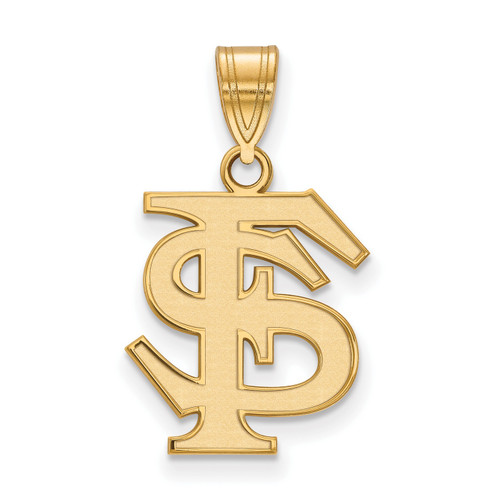 Florida State Seminoles NCAA Sterling Silver Gold Plated Medium Pendant