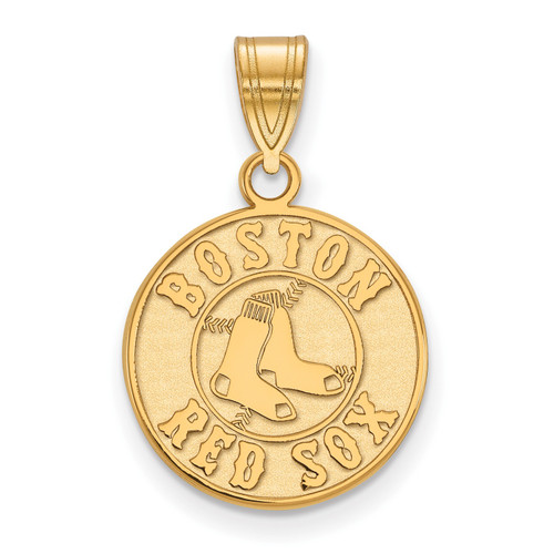 Boston Red Sox MLB Sterling Silver Gold Plated Medium Pendant