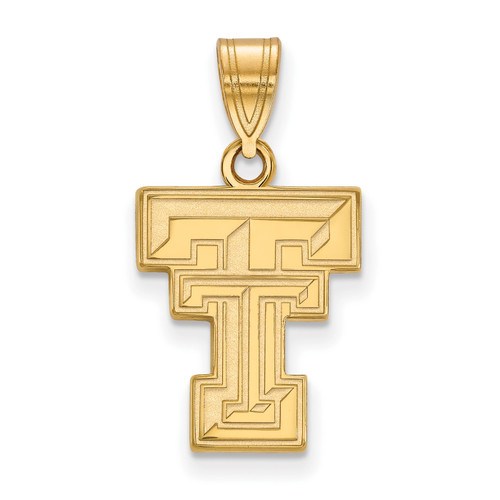 Texas Tech Red Raiders NCAA Sterling Silver Gold Plated Medium Pendant