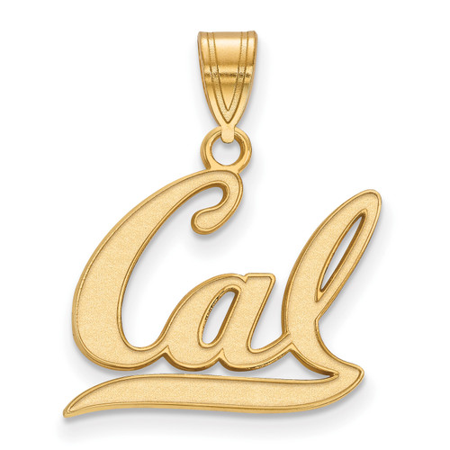 California Golden Bears Logo Art Sterling Silver Gold Plated Med Pendant