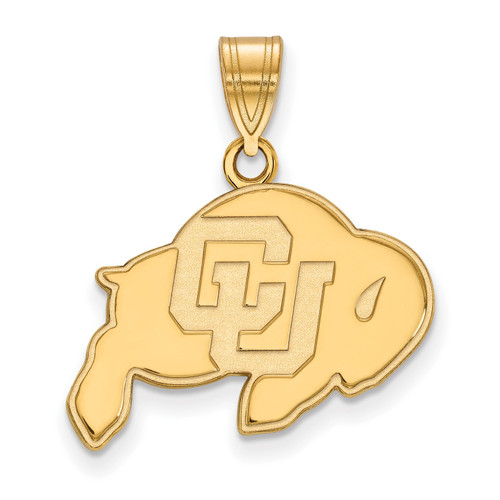 Colorado Buffaloes NCAA Sterling Silver Gold Plated Medium Pendant