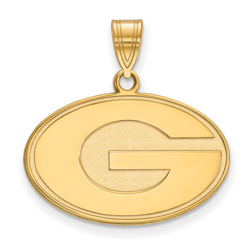 Georgia Bulldogs NCAA Sterling Silver Gold Plated Medium Pendant