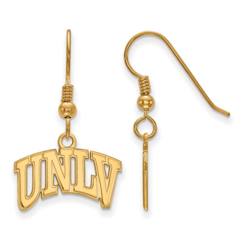 UNLC Rebels Sterling Silver Gold Plated Small Dangle Earrings