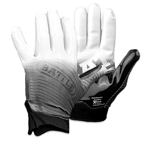 Battle Sports Gradient Doom Adult Football Receiver Gloves - Black/White