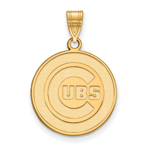 Chicago Cubs MLB Sterling Silver Gold Plated Large Pendant