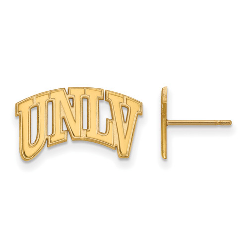 UNLC Rebels Logo Art Sterling Silver Gold Plated Post Earrings