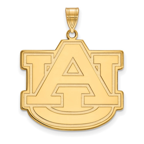 Auburn Tigers Sterling Silver Gold Plated Extra Large Pendant