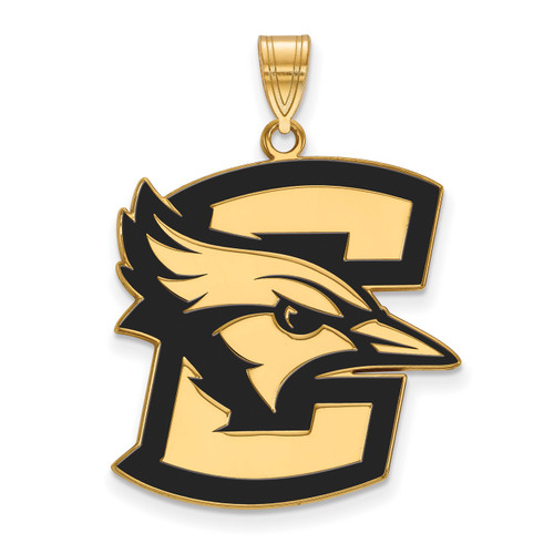 Creighton Bluejays Sterling Silver Gold Plated Extra Large Enameled Pendant