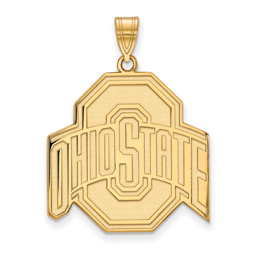 Ohio State Buckeyes NCAA Sterling Silver Gold Plated Extra Large Pendant