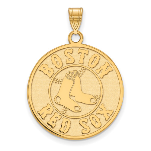 Boston Red Sox Sterling Silver Gold Plated Extra Large Pendant