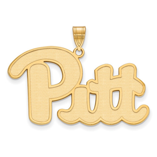 Pittsburgh Panthers Sterling Silver Gold Plated Extra Large Pendant
