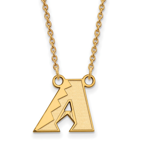Arizona Diamondbacks Sterling Silver Gold Plated Small Pendant Necklace