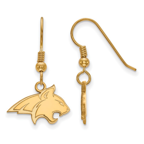 Montana State Bobcats Sterling Silver Gold Plated Small Dangle Earrings