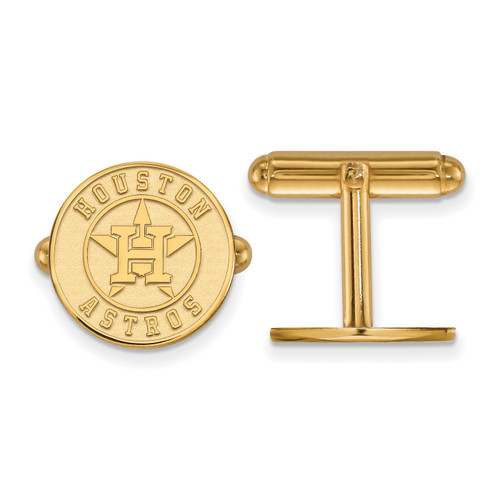 Houston Astros Sterling Silver Gold Plated Cuff Links