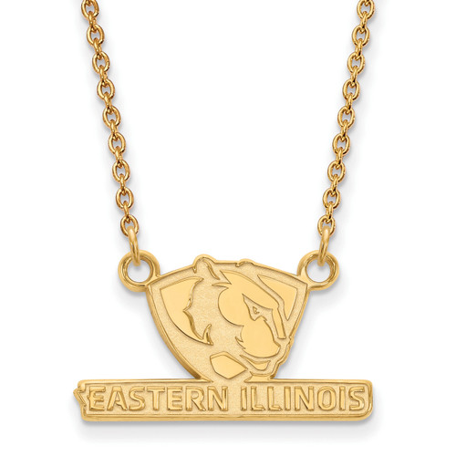 Eastern Illinois Panthers Sterling Silver Gold Plated Small Pendant Necklace