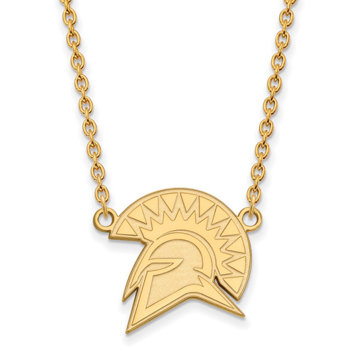 San Jose State Spartans Sterling Silver Gold Plated Large Pendant Necklace