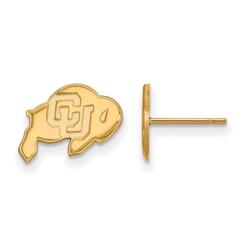 Colorado Buffaloes NCAA Sterling Silver Gold Plated Extra Small Post Earrings