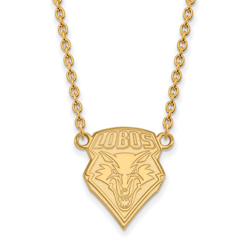 New Mexico Lobos NCAA Sterling Silver Gold Plated Large Pendant Necklace