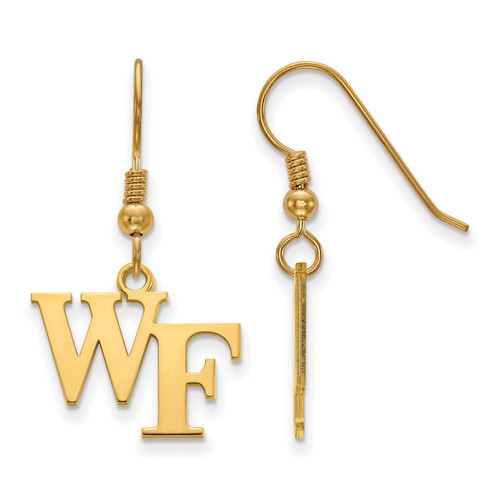 Wake Forest Demon Deacons NCAA Sterling Silver Gold Plated Small Dangle Earrings