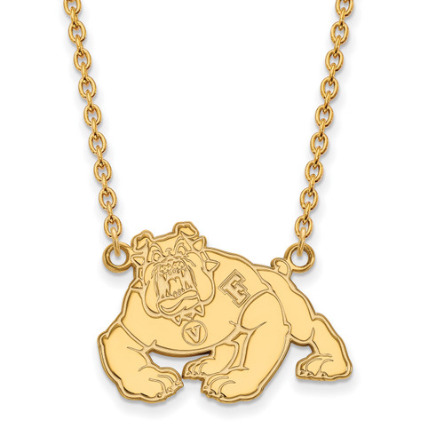 Fresno State Bulldogs Sterling Silver Gold Plated Large Pendant Necklace