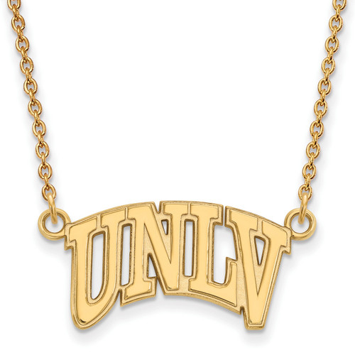 UNLC Rebels Sterling Silver Gold Plated Small Pendant Necklace