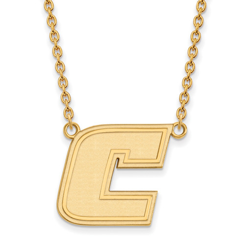 Tennessee Chattanooga Logo Art Sterling Silver Gold Plated Lg Charm Necklace