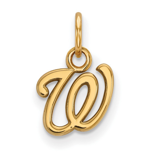 Washington Nationals Sterling Silver Gold Plated Extra Small Pendant