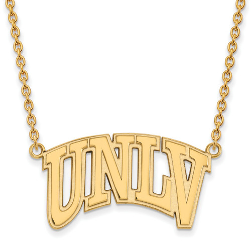 UNLC Rebels Sterling Silver Gold Plated Large Pendant Necklace