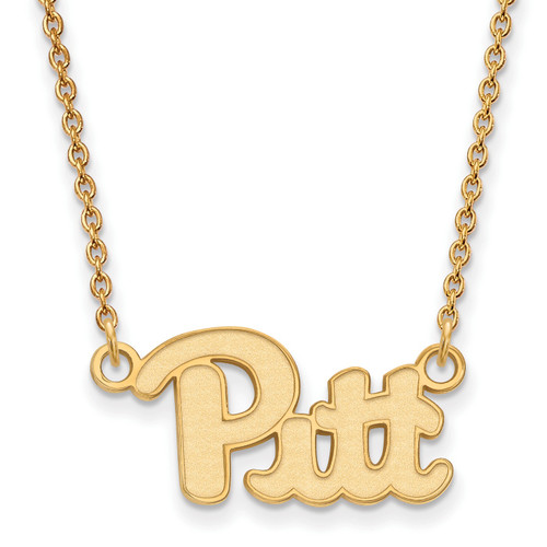 Pittsburgh Panthers NCAA Sterling Silver Gold Plated Small Pendant Necklace