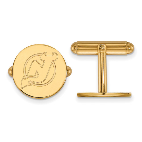 New Jersey Devils Sterling Silver Gold Plated Cuff Links