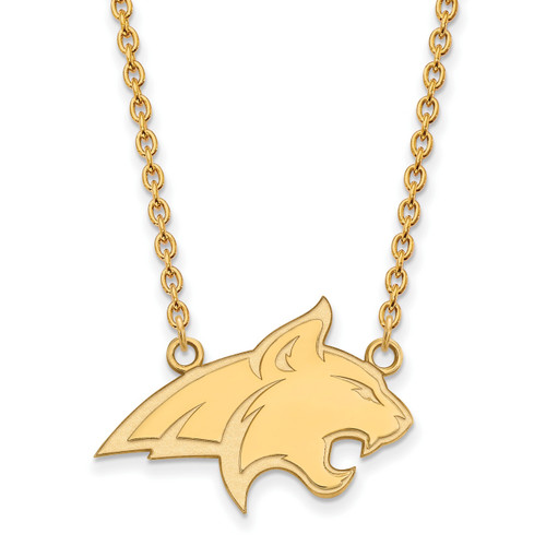 Montana State Bobcats Sterling Silver Gold Plated Large Pendant Necklace