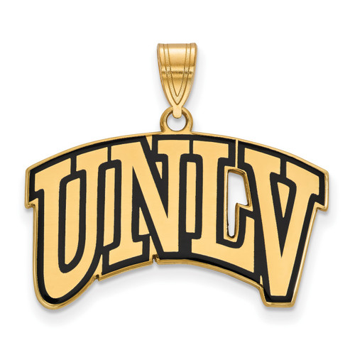 UNLV Rebels Sterling Silver Gold Plated Large Enameled Pendant