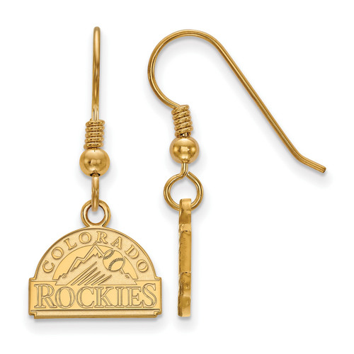 Colorado Rockies Sterling Silver Gold Plated Extra Small Dangle Earrings