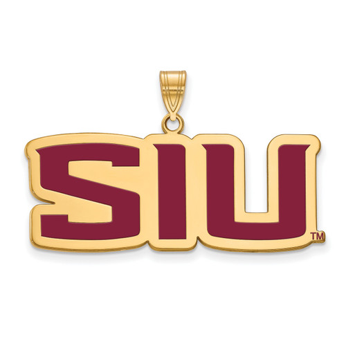 Southern Illinois Salukis Logo Art Sterling Silver Gold Plated Lg Charm