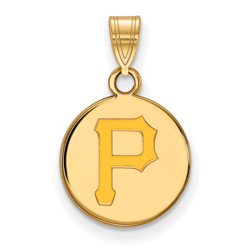 Pittsburgh Pirates MLB Logo Art Sterling Silver Gold Plated Small Pendant