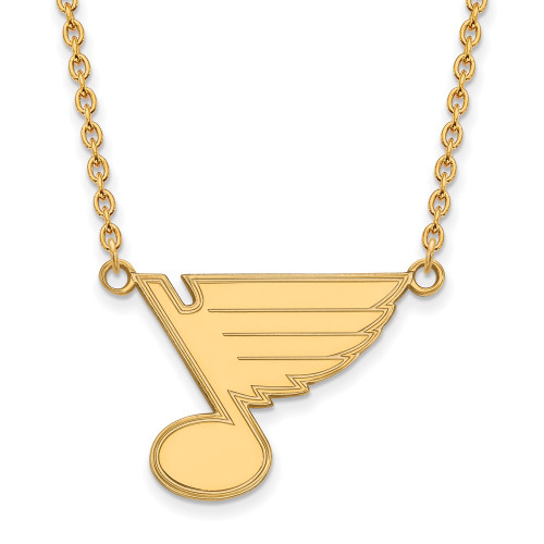 St Louis Blues Sterling Silver Gold Plated Large Pendant Necklace