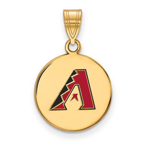 Arizona Diamondbacks Logo Art Sterling Silver Gold Plated Medium Pendant