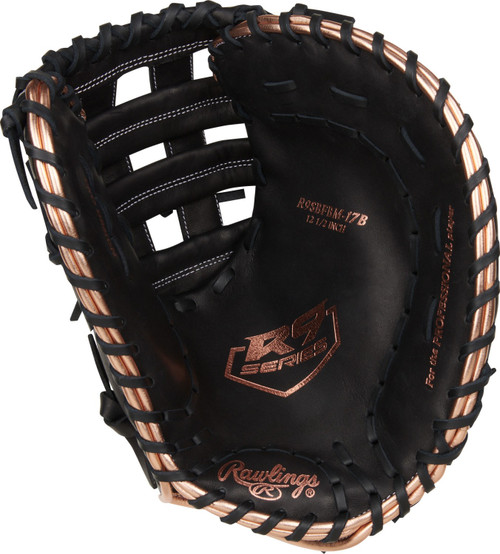 Rawlings R9 Series 12.5" Fastpitch Softball First Base Mitt - Right Hand Throw - Black