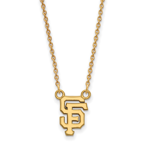 San Francisco Giants Sterling Silver Sm Gold Plated Pendant Necklace