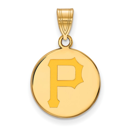 Pittsburgh Pirates Logo Art Sterling Silver Gold Plated Med Pendant