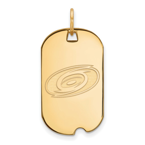 Carolina Hurricanes Sterling Silver Gold Plated Small Dog Tag