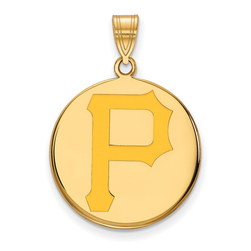 Pittsburgh Pirates Logo Art Sterling Silver Gold Plated Pendant