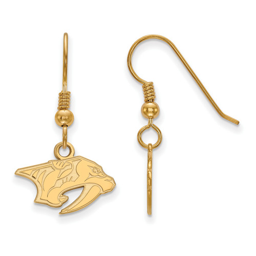 Nashville Predators Sterling Silver Gold Plated Extra Small Dangle Earrings